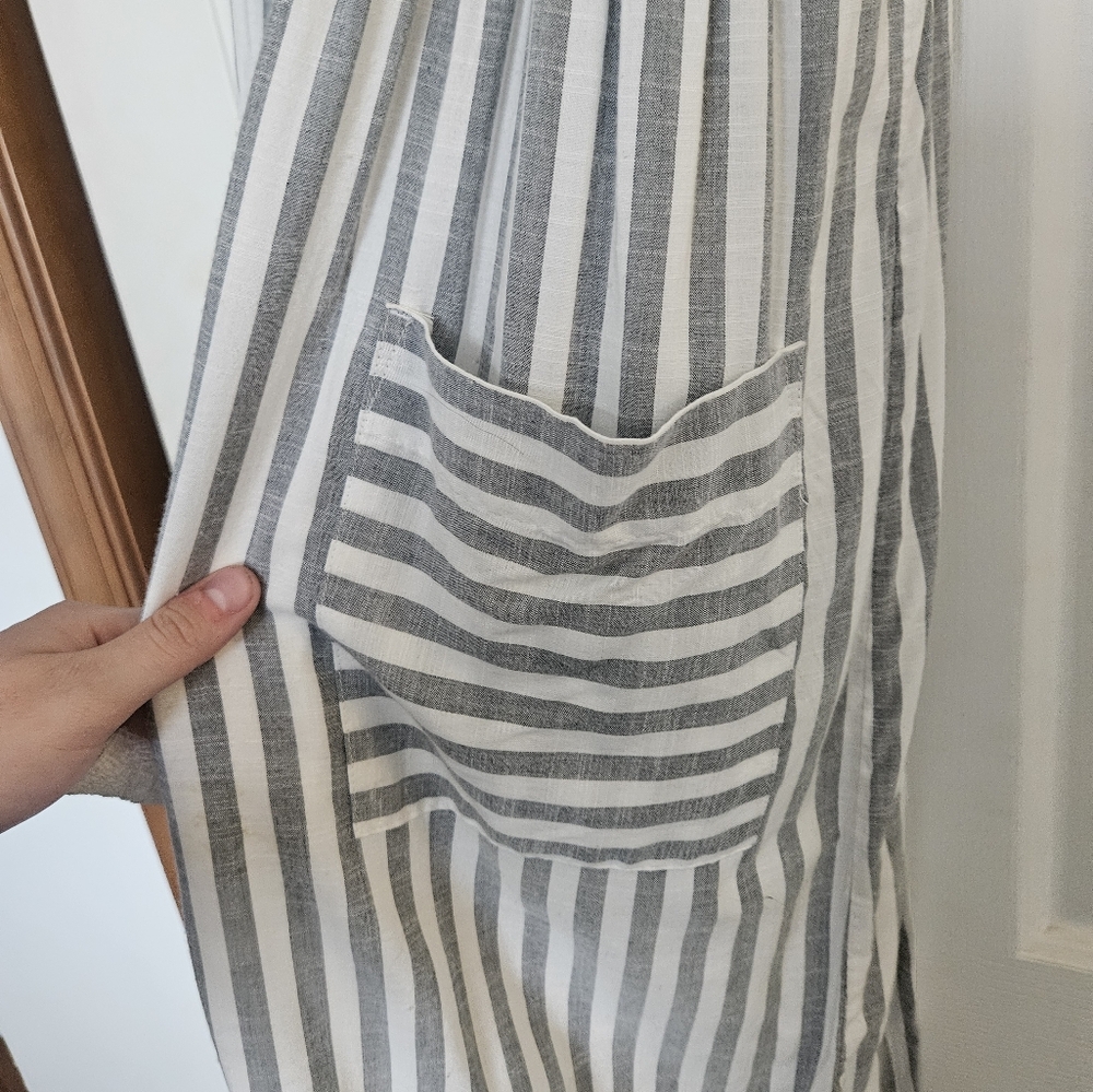 American Eagle L Striped Button-Down Midi Dress - image 6